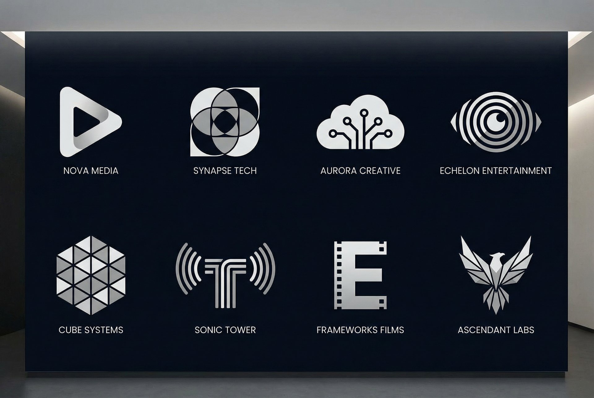 无限臀山合作影视品牌Logo墙